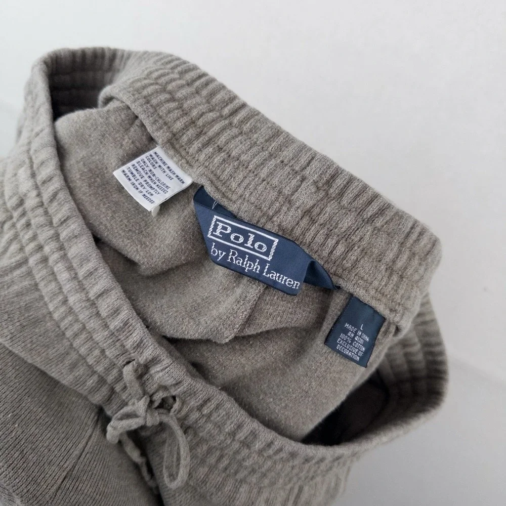 Polo Ralph Lauren Men's L Fleece Lounge Sweatpants Heather Tan Straight Leg 9
